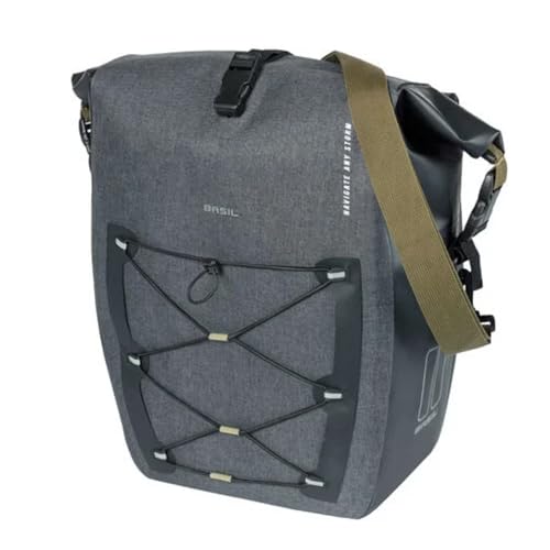 Basil Navigator Storm MIK SIDE L - Fahrrad Einzeltasche Schwarz Grau - 25-31 Liter - 15 x 26 x 41 cm - Hinterradtasche 100% Wasserdicht Basil Navigator Storm MIK SIDE L - Fahrrad Einzeltasche Schwarz Grau - 25-31 Liter - 15 x 26 x 41 cm - Hinterradtasche 100% Wasserdicht von Basil