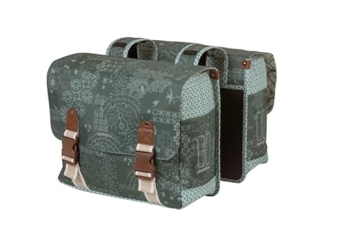 Basil Unisex – Erwachsene Bohème Doppelte Fahrradtasche, Grün, 35 Liter, 34 cm x 16 cm x 38 cm Basil Unisex – Erwachsene Bohème Doppelte Fahrradtasche, Grün, 35 Liter, 34 cm x 16 cm x 38 cm von Basil