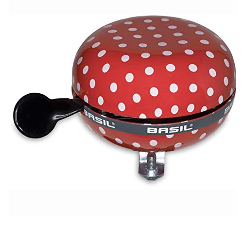 Basil Glocke Big Bell Ding Dong Fahrradklingel, Muster Polkadot rot weiß von Basil