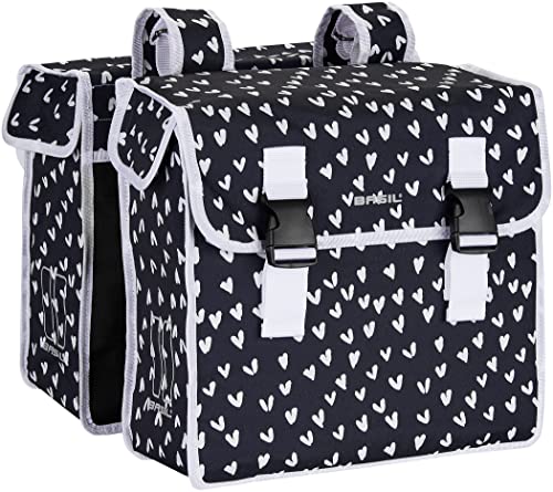 Basil Unisex – Erwachsene Mara XL Doppelpacktasche, Heart Dots, 37 cm x 15 cm x 44 cm von Basil