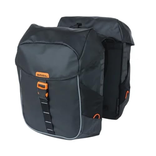 Basil fahrradtasche doppelt Miles 34 Liter PVC schwarz/orange von Basil