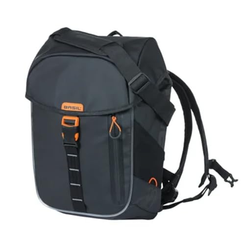 Basil Bicycle Daypack Miles Nordlicht Black Orange - 17 Liter - Tarpaulin von Basil