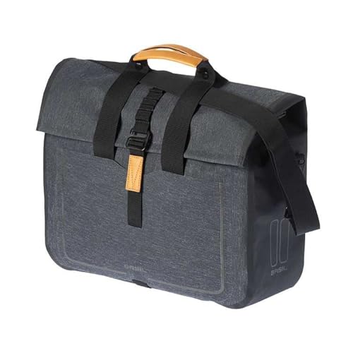 Basil Unisex – Erwachsene Urban Dry Business Fahrradtasche, Charcoal Melee, 37 cm x 15 cm x 38 cm von Basil