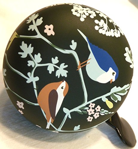 CBK-MS Ding Dong Fahrradglocke Wanderlust schwarz mit Vögel + Blumen 2-Klang Ø 80mm XXL Fahrradklingel CBK-MS Ding Dong Fahrradglocke Wanderlust schwarz mit Vögel + Blumen 2-Klang Ø 80mm XXL Fahrradklingel von Basil