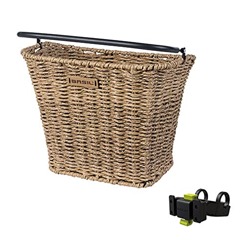 Fahrradkorb Basil Bremen Rattan Look mit KF Kurvenhalter 27 x 35 x 29 cm - Seagrass Fahrradkorb Basil Bremen Rattan Look mit KF Kurvenhalter 27 x 35 x 29 cm - Seagrass von Basil