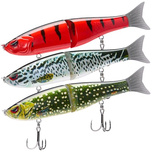 Bassdash SwimShad Glide Bait Jointed Swimbait Köder für Bass, Hecht, Lachs, Forelle, Muskie – 3er Pack Bassdash SwimShad Glide Bait Jointed Swimbait Köder für Bass, Hecht, Lachs, Forelle, Muskie – 3er Pack von Bassdash