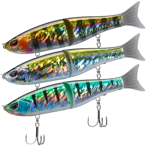 Bassdash SwimShad Glide Bait Jointed Swimbait Köder für Bass, Hecht, Lachs, Forelle, Muskie – 3er Pack Bassdash SwimShad Glide Bait Jointed Swimbait Köder für Bass, Hecht, Lachs, Forelle, Muskie – 3er Pack von Bassdash