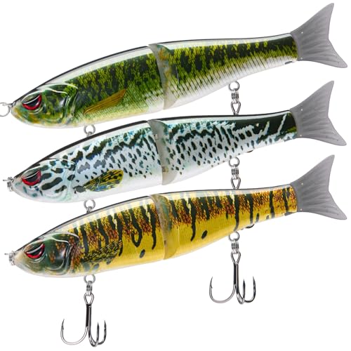 Bassdash SwimShad Glide Bait Jointed Swimbait Köder für Bass, Hecht, Lachs, Forelle, Muskie – 3er Pack Bassdash SwimShad Glide Bait Jointed Swimbait Köder für Bass, Hecht, Lachs, Forelle, Muskie – 3er Pack von Bassdash
