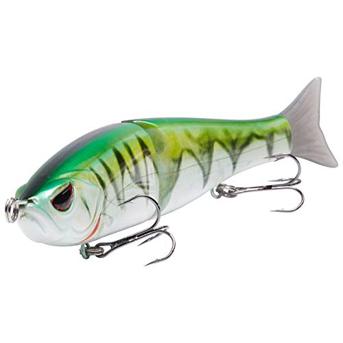 BASSDASH Wobbler Kunstköder 2-Segement Angelköder Summer Dancer Glide Bait Single-Jointed Swimbait Hecht Lachs Forelle Muskie Bass von Bassdash