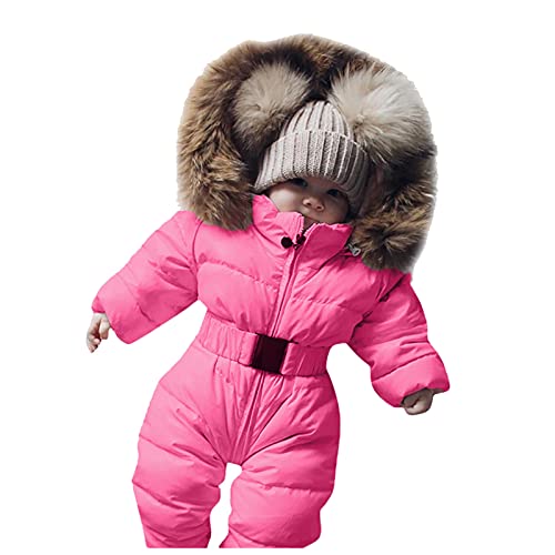 Baby Overall Winter Gefüttert - Baby Babykleidung Neugeborene Schneeanzug Jungen Winter Overall Mit Kapuze Strampler Baby Einteiler Footed Snowsuit Mädchen Langarm Jumpsuit Warm Outfits von Bastwahl