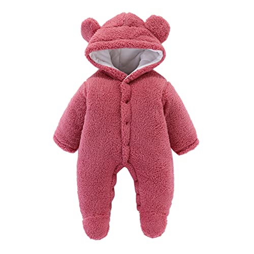 Baby Overall Winter Gefüttert - Baby Einteiler Footed Snowsuit Mädchen Baby Babykleidung Neugeborene Schneeanzug Jungen Langarm Jumpsuit Warm Outfits Winter Overall Mit Kapuze Strampler von Bastwahl