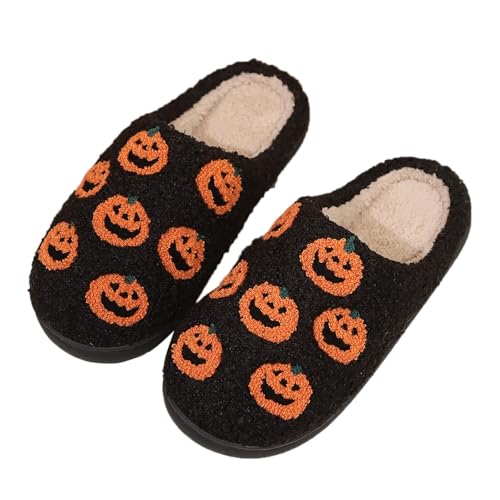 Bastwahl Damen Hausschuhe Plüsch Slippers rutschfeste Hauspantoffeln Trendiger Gästehausschuhe Bequem Filzpantoffeln Winter Halloween Damen & Herren Hausschuhe von Bastwahl