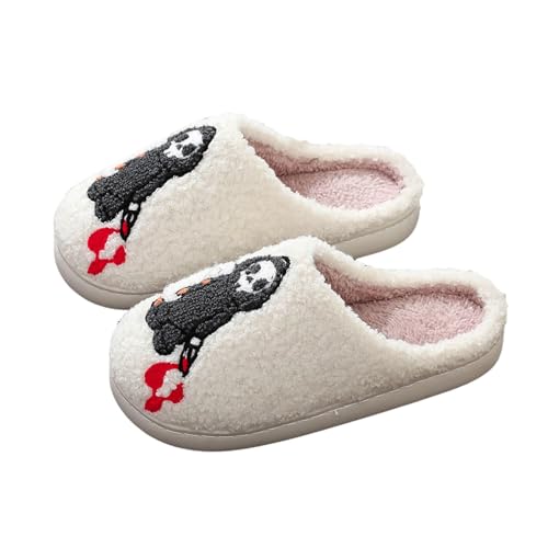 Bastwahl Hausschuhe Damen Geschlossen Warme Slippers Unisex Hausschuhe Retro Gästehausschuhe Kürbis Filzpantoffeln Winter Plüsch Drinnen Und Draußen Hauspantoffeln von Bastwahl