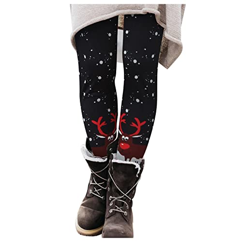 Bastwahl Leggings Weihnachtshose Damen - Lang Elegant Yoga Pants Blickdicht High Waist Frauen Laufhose Fitnesshose Trainingshose Sportleggins Streetwear Leggings Weihnachten Druck Sport von Bastwahl