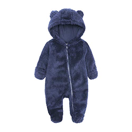 Bastwahl Overall Baby Winter Gefüttert - Baby Einteiler Footed Snowsuit Mädchen Baby Babykleidung Neugeborene Schneeanzug Jungen Winter Overall Mit Kapuze Strampler Langarm Jumpsuit Warm Outfits von Bastwahl