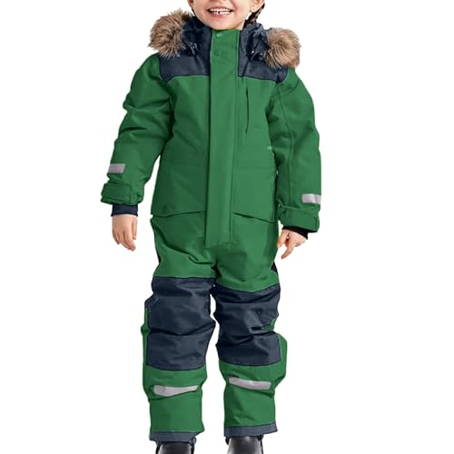 Bastwahl Schneeanzug Kinder Einteilige Thermo - Fleecegefüttert Skijacke Jungen Mädchen Skibekleidung Wasserdicht Winddicht Skianzug Verdickt Warm Wintermantel Unisex Winter Kleidung von Bastwahl