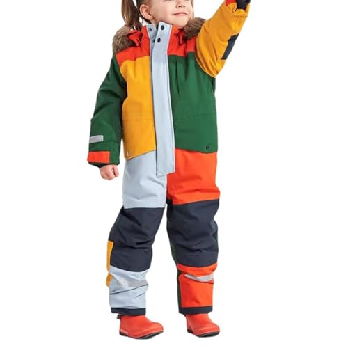 Bastwahl Schneeanzug Kinder Einteilige Thermo - Fleecegefüttert Skijacke Jungen Mädchen Skibekleidung Wasserdicht Winddicht Skianzug Verdickt Warm Wintermantel Unisex Winter Kleidung von Bastwahl