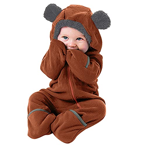 Bastwahl Schneeanzug Mädchen Gefüttert - Langarm Jumpsuit Warm Outfits Baby Babykleidung Neugeborene Schneeanzug Jungen Winter Overall Mit Kapuze Strampler Baby Einteiler Footed Snowsuit Mädchen von Bastwahl