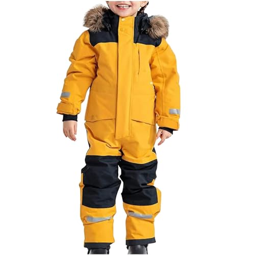 Bastwahl Skikleidung Kinder Unisex - Wasserdicht Schneeanzug mit Kapuze Snowsuit Winddicht Atmungsaktiv Schneeoverall Sportlich Warm Winteranzug Jungen Mädchen von Bastwahl