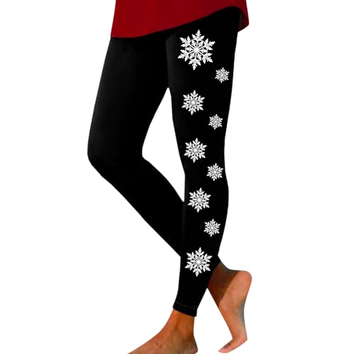 Bastwahl Ugly Christmas Leggings Damen - Leggings Weihnachten Druck Sport Lang Elegant Yoga Pants Blickdicht High Waist Frauen Laufhose Fitnesshose Trainingshose Sportleggins Streetwear von Bastwahl