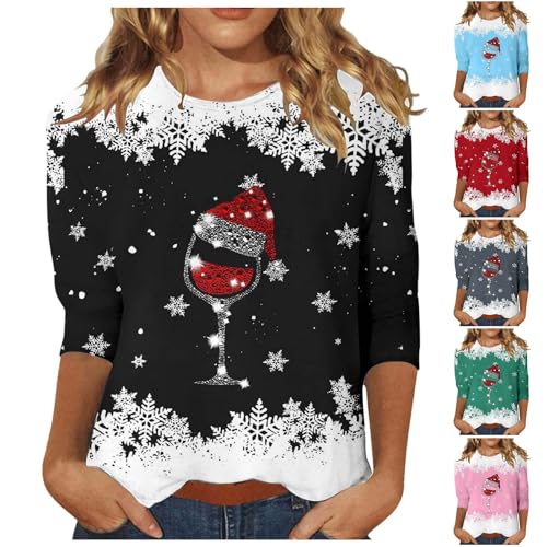Bastwahl Weihnachts Shirt Damen 3/4 arm Festlich Lustig - Frauen Hemden Women Weihnachts Oversized T Shirt Arbeits Cute Weihnachtsbluse Schlankmacher Rundhals Light Weihnachtsmann Weihnachtsshirt Bastwahl Weihnachts Shirt Damen 3/4 arm Festlich Lustig - Frauen Hemden Women Weihnachts Oversized T Shirt Arbeits Cute Weihnachtsbluse Schlankmacher Rundhals Light Weihnachtsmann Weihnachtsshirt von Bastwahl