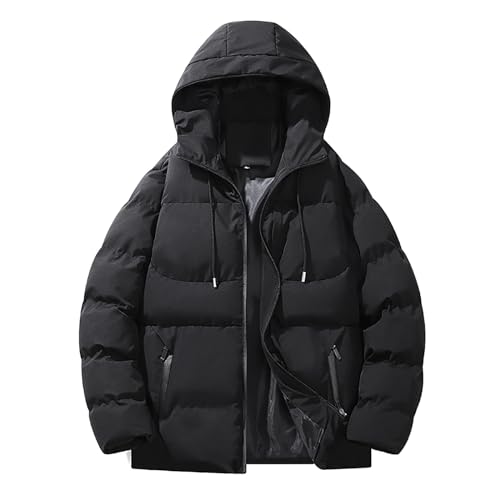 Bastwahl Winterjacke Herren - Übergangsjacke Jacke Mit Kapuze Reißverschluss Winterjacke Regular Fit Arbeitsjacke Fashion Steppjacke Mit Taschen Warm Freizeit Wanderjacke Autumn Winter Wintermantel von Bastwahl