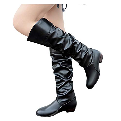 Cowboy Stiefeletten Damen - Boots Halbhoch Damenstiefel Schlupfschuhe Niederung Stiefel Mit Schnalle Stiefeletten Klassisch Wildleder Halbstiefel Spitz Kurzstiefel Übergangsstiefel Halbhohe Ankle von Bastwahl