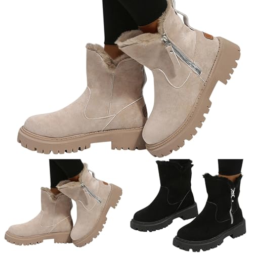 Damen Boots Mit Futter Grace - Schneestiefel Mit Futter Warme Und Gemütliche Snow Winterboots Damenstiefel Winterstiefel Aus Echter Wolle Für Ultimativen Komfort Und Wärme Wasserdicht Winterschuhe von Bastwahl