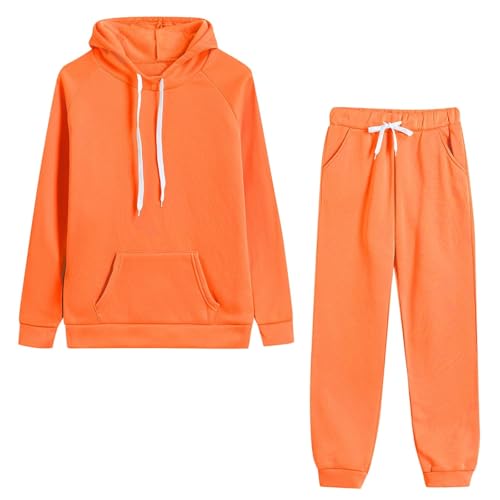 Jogginganzug Damen Warm Fleece Zweiteiler - Trainingsanzug Weich Baumwolle Hausanzug Hoodies Loungewear Set Dick Tracksuit Freizeitanzug Casual Activewear mit Kordelzug Taschen Große Größen von Bastwahl