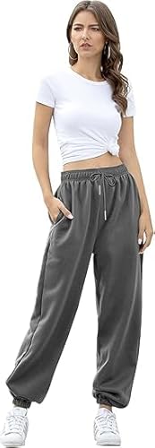 Jogginghose Damen Baumwolle Lang Freizeithosen High Waist Lässige Loose Sweathose mit Taschen Trainingshose Oversize Sporthose Zweifarbig Sommerhose Casual Mode S-XXL Jogginghose Damen Baumwolle Lang Freizeithosen High Waist Lässige Loose Sweathose mit Taschen Trainingshose Oversize Sporthose Zweifarbig Sommerhose Casual Mode S-XXL von Bastwahl