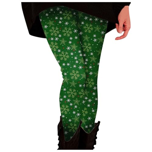 Leggings Weihnachten Damen Große Größen - Sport Yogahosen Slim Fit Hohe Taille Lange Strumpfhosen Weihnachtshose Leggings Weihnachts Druck Blickdichte Fitnesshose Laufhose Tights Elastische von Bastwahl