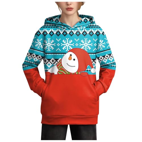 Meine bestellungen,Weihnachtspullover Kinder Lustige Ugly mit Kapuze - Weihnachten Langarm Pullover mit Taschen Weihnachtsmann Christmas Druck Unisex Hoodie Weihnachtspulli 6-14 Jahre von Bastwahl