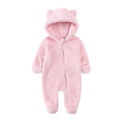 Schneeanzug Baby Wasserdicht - Jacke Dick Langarm Jumpsuit Outfits Neugeborenes Baby Mädchen Jungen Winter Warm Schneeanzug Kapuze Strampler Reißverschluss Overall Mantel von Bastwahl