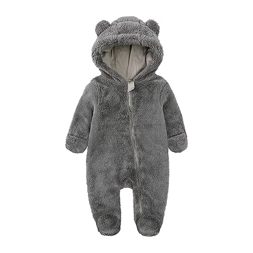 Schneeanzug Baby Wasserdicht - Jacke Dick Langarm Jumpsuit Outfits Neugeborenes Baby Mädchen Jungen Winter Warm Schneeanzug Kapuze Strampler Reißverschluss Overall Mantel von Bastwahl