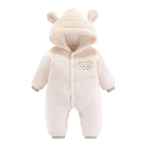 Schneeanzug Für Baby Unisex - Jacke Dick Langarm Jumpsuit Outfits Neugeborenes Baby Mädchen Jungen Winter Reißverschluss Overall Mantel Warm Schneeanzug Kapuze Strampler von Bastwahl