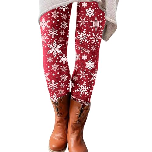 Sport Leggings Christmas Damen - Sport Yogahosen Slim Fit Hohe Taille Lange Leggings Weihnachts Druck Blickdichte Strumpfhosen Weihnachtshose Fitnesshose Laufhose Tights Elastische von Bastwahl