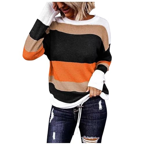 Weihnachtspullover Damen Baumwolle - Grobstrick Casual Sweater Elegant Oberteile Warm Einfarbig Wollpullover Pullover Oversized Langarm Sweatshirt Lose Strickpullover Lässiges Stricken Pulli von Bastwahl