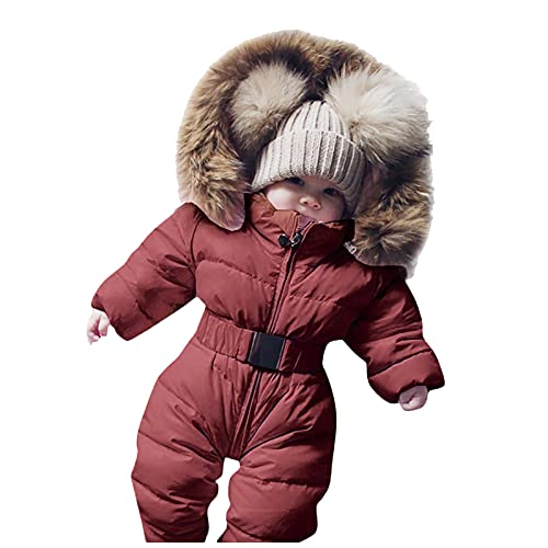 Winteroverall Baby Junge Wasserdicht - Reißverschluss Overall Mantel Warm Schneeanzug Kapuze Strampler Jacke Dick Langarm Jumpsuit Outfits Neugeborenes Baby Mädchen Jungen Winter von Bastwahl