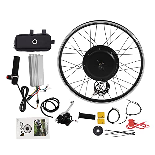 Bathrena 48V 1000W Elektrofahrrad Umbausatz Vorderrad 26" E-Bike Umbausatz Vorderradnabenmotorrad Hochgeschwindigkeits-Bürstenloses Getriebe-Nabenmotor-Kit von Bathrena