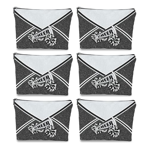 Batorkpl Cheer Make-up-Tasche, Cheerleader-Kosmetiktasche, Cheerleader-Geschenk, Cheerleader-Geschenk für Frauen, Cheerleader-Team, 6 Stück, silber, Cheerleading Batorkpl Cheer Make-up-Tasche, Cheerleader-Kosmetiktasche, Cheerleader-Geschenk, Cheerleader-Geschenk für Frauen, Cheerleader-Team, 6 Stück, silber, Cheerleading von Batorkpl