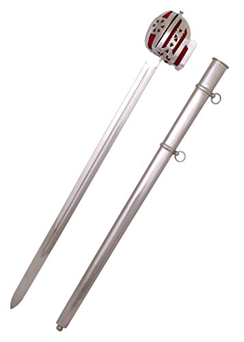 Battle-Merchant Schottisches Breitschwert mit Stahlscheide | Echtes Culloden Schwert aus Kohlenstoffstahl | Deko Breitschwert für Erwachsene von Battle-Merchant