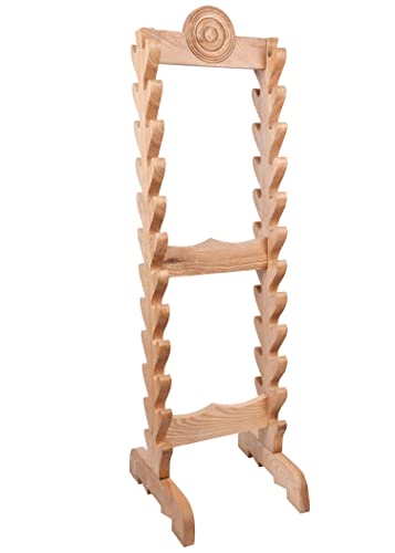 Battle-Merchant Schwertständer aus Holz | Ausladender Schwerthalter für 24 Schwerter oder Dolche | Solides Holz Display für den Mittelalterladen oder Marktstand Battle-Merchant Schwertständer aus Holz | Ausladender Schwerthalter für 24 Schwerter oder Dolche | Solides Holz Display für den Mittelalterladen oder Marktstand von Battle-Merchant