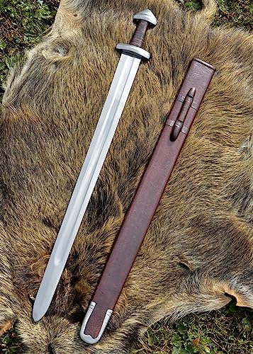 Battle-Merchant Torshov Wikingerschwert mit Scheide | Schaukampf Schwert aus dem 9. bis 10. Jh. | Echt Metall Wikingerschwert aus Norwegen, handgefertigt von Battle-Merchant