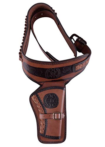 Battle-Merchant Westernholster aus Leder Revolvergürtel Revolver mit einem Holster Cowboy Western Pistolengürtel von Battle-Merchant