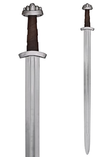 Battle-Merchant Wikingerschwert mit Scheide | Englisches Deko Schwert der Wikinger aus dem 10. Jh. | Mittelalter Schwert echt Metall für Erwachsene von Battle-Merchant