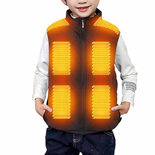 Beheizbare Weste Kinder USB Lade Weste Elektrische Beheizte Weste Beheizbare Jacke Heizweste Beheizte Jacke Waschbar Schule Skifahren Winter Heizweste Outdoorweste von Battnot