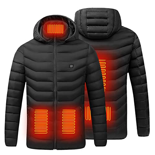 Beheizbare Jacke Damen Herren Beheizte Jacke USB Elektrische Heizjacke Männer Beheizte Jacken Heizung Kleidung Trekking Softshell Jacke Winterjacke Hoodie Wandern Klettern Skijacken, Keine Powerbank von Battnot