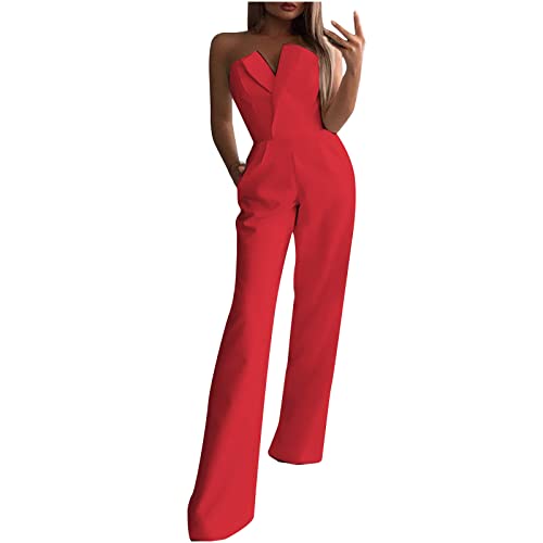 Damen Elegant Jumpsuit Overall Hosenanzug Playsuit Romper Jumpsuit Damen Elegant Einteiler Lang hoher Taille Playsuits Jogginganzug Einfarbig Strampler Overalls Cocktail Party Festlich Overalls Damen Elegant Jumpsuit Overall Hosenanzug Playsuit Romper Jumpsuit Damen Elegant Einteiler Lang hoher Taille Playsuits Jogginganzug Einfarbig Strampler Overalls Cocktail Party Festlich Overalls von Battnot