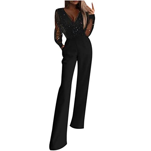 Damen Elegant Jumpsuit Overall Hosenanzug Playsuit Romper Jumpsuit Damen Elegant Einteiler Lang hoher Taille Playsuits Jogginganzug Einfarbig Strampler Overalls Cocktail Party Festlich Overalls Damen Elegant Jumpsuit Overall Hosenanzug Playsuit Romper Jumpsuit Damen Elegant Einteiler Lang hoher Taille Playsuits Jogginganzug Einfarbig Strampler Overalls Cocktail Party Festlich Overalls von Battnot