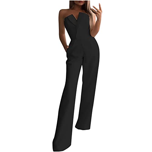 Damen Elegant Jumpsuit Overall Hosenanzug Playsuit Romper Jumpsuit Damen Elegant Einteiler Lang hoher Taille Playsuits Jogginganzug Einfarbig Strampler Overalls Cocktail Party Festlich Overalls Damen Elegant Jumpsuit Overall Hosenanzug Playsuit Romper Jumpsuit Damen Elegant Einteiler Lang hoher Taille Playsuits Jogginganzug Einfarbig Strampler Overalls Cocktail Party Festlich Overalls von Battnot
